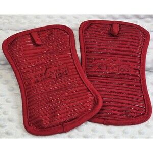 All-Clad Premium Pot Holder & Hot Pad  Set Of 2 Heat Resistant 500  Degrees  Red